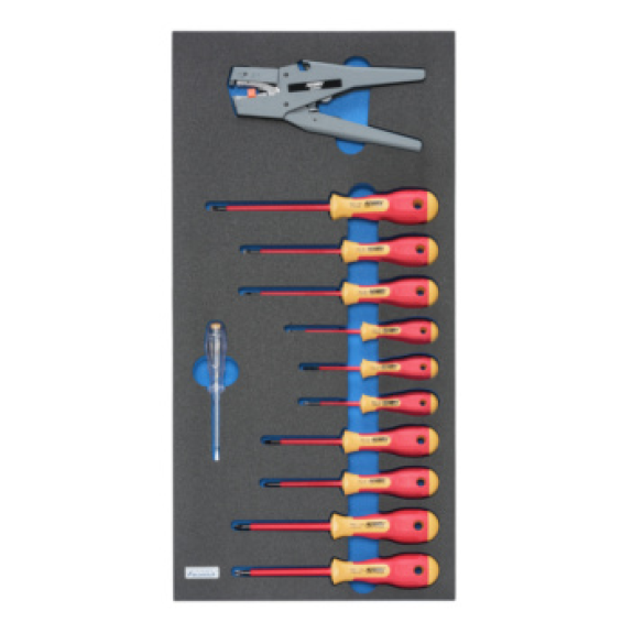 Inserto espuma dura ATORN con juego atorn. VDE, 293 x 587 x 30 mm, negro/azul-Leer más