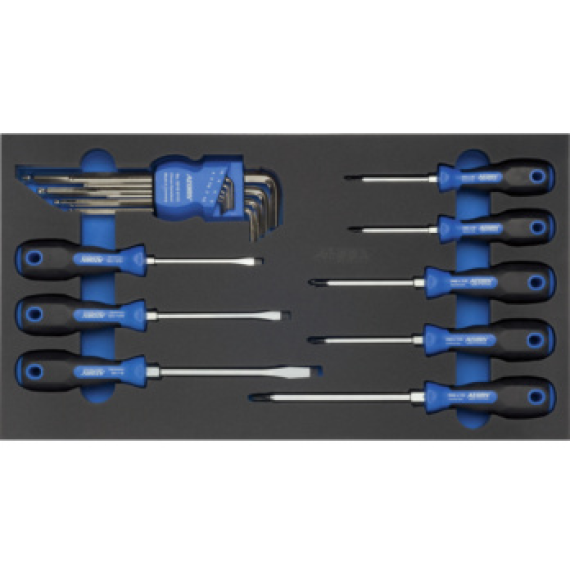 Inserto de espuma dura ATORN con conjunto destornilladores, 265x490x30 mm-Leer más