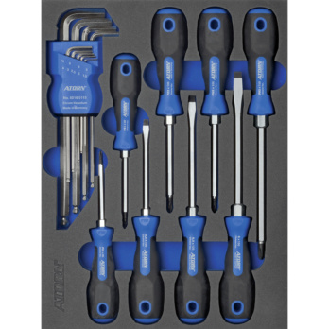 Inserto de espuma dura ATORN con conjunto destornilladores, 345x260x30 mm-Leer más