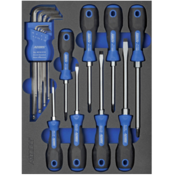 Inserto de espuma dura ATORN con conjunto destornilladores, 345x260x30 mm-Leer más