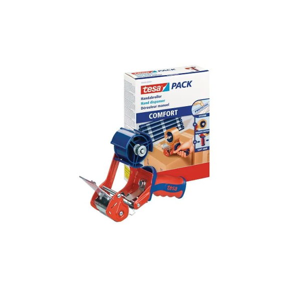 Dérouleur manuel Comfort 6400 métal rouge/bleu pour largeur de bande 50 mm 1,00 PCE-Lire la description