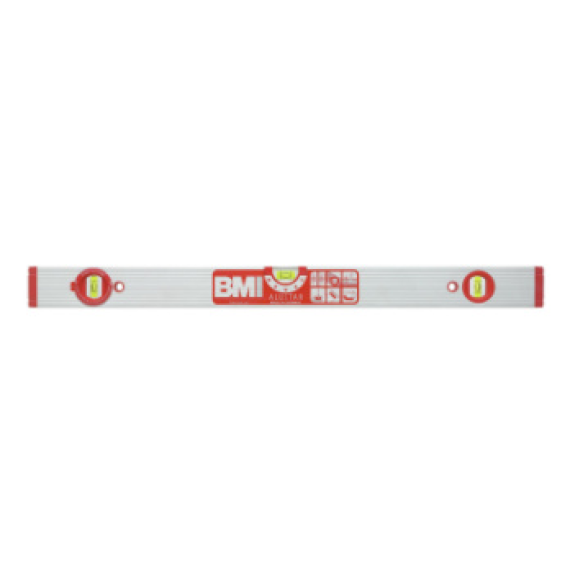 Nivel de burbuja de aluminio BMI con tubo de burbuja angular, longitud 400 mm-Leer más