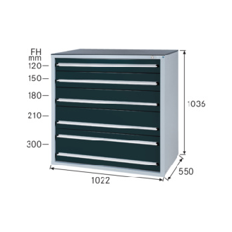 Sistema armario de herram. HK 550 B, modelo 32/5 - Probado GS RAL 7035/RAL 7016-Leer más