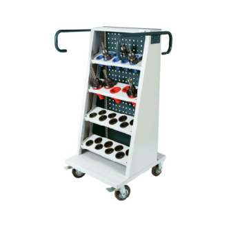 Carro transporte modular WTS 1225x582x610 mm con par. tras. perf. RAL 7035/7016-Leer más