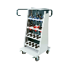 Carro transporte modular WTS 1225x582x610 mm con par. tras. perf. RAL 7035/7016