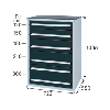Sistema armario herramientas HK 550S, modelo 32/5  Probado GS RAL 7035/RAL 701