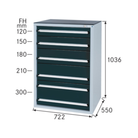 Sistema armario herramientas HK 550S, modelo 32/5  Probado GS RAL 7035/RAL 701-Leer más