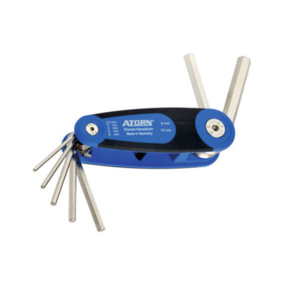 Juego de destornilladores hex. ATORN, 7 piezas, 2,5-10 mm, portaútiles plegable-Leer más