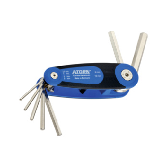 Juego de destornilladores hex. ATORN, 7 piezas, 2,5-10 mm, portaútiles plegable-Leer más