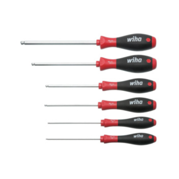 Juego destornilladores hex. WIHA, 6 piezas, 2,5-8 mm, cabeza de bola, SoftFinis-Leer más