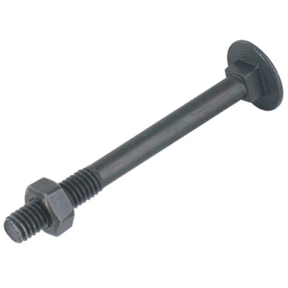 Boulon pour bois tête ronde à collet carré acier zingué noir 6X70 boîte de 100 - ULTIMA - 5036070-Lire la description