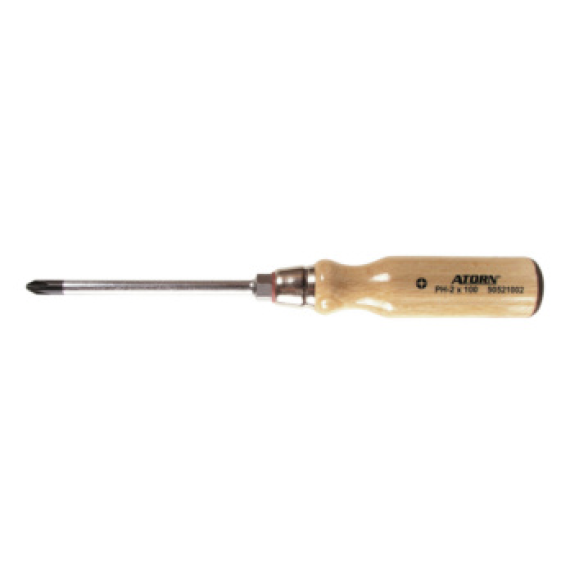 Destornillador de ranura en cruz ATORN PH 4 x 200 mm, con mango de madera Destornillador de ranura en cruz ATORN PH 4 x 200 mm, con mango de madera-Leer más