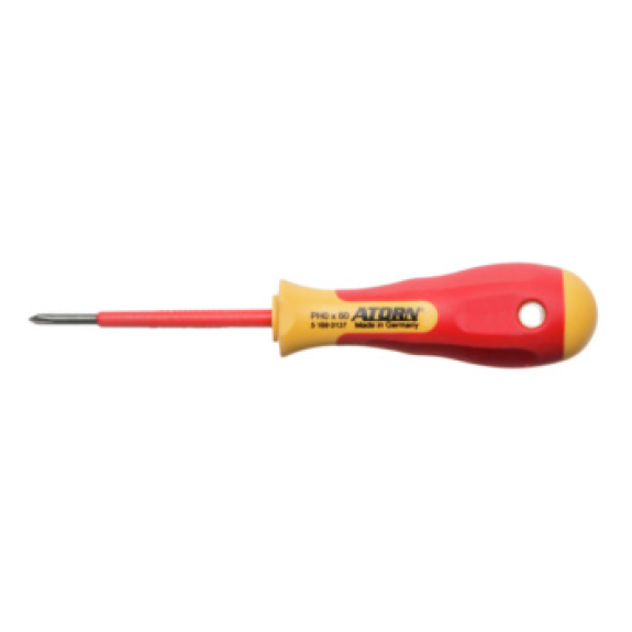 Destornillador de ranura en cruz VDE ATORN PH 0 x 60 mm Destornillador de ranura en cruz VDE ATORN PH 0 x 60 mm-Leer más