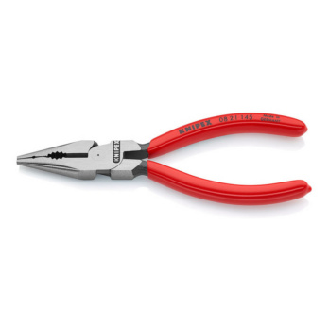 KNIPEX 08 21 145 Spitz-Kombizange mit Kunststoff überzogen schwarz atramentiert 145 mm-Beschreibung lesen