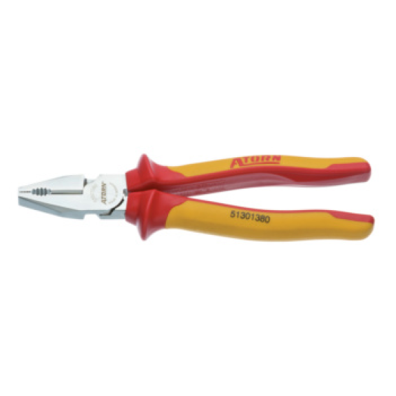 Alicates combinados reforzados VDE ATORN 200 mm, cromado, mango de 2 comp. Alicates combinados reforzados VDE ATORN 200 mm, cromado, mango de 2 comp.-Leer más