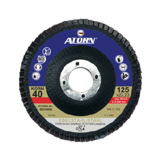 Disco de láminas abrasivas ATORN, grano 40, 115 mm, en ángulo, acero inox./acer-Leer más