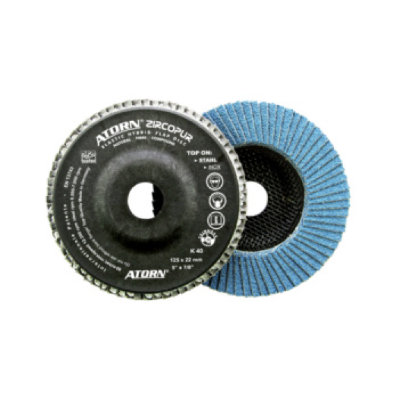 Lás ab. Atorn Zirpup 125 x 22,2 mm, Tam. Grano 60 circ., Sop. Fibra Nat.-Beschreibung lesen
