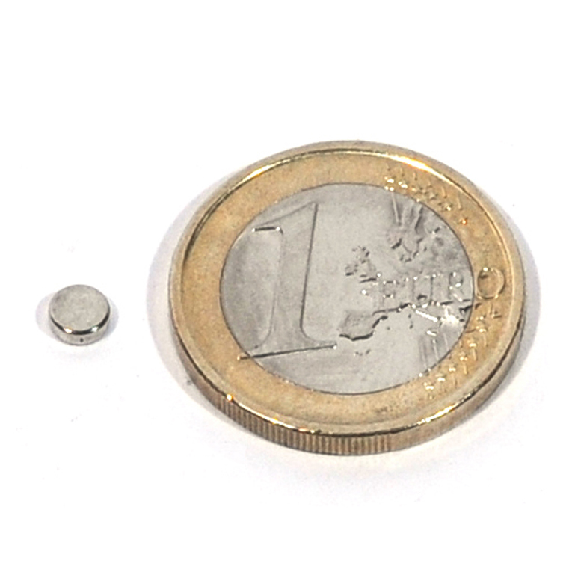 Disco magnético de neodimio Ø 4x1.5 mm, potencia 0.27 kg-Leer más
