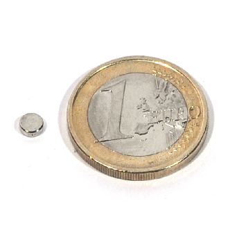 Neodym -Magnetscheibe Ø 4x1,5 mm, Leistung 0,27 kg-Beschreibung lesen