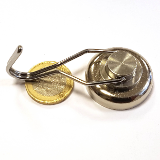 Magnete con gancio rotante Ø32mm, potenza 30 kg/5,5 kg-Leggi tutto