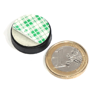 Piallo antigliss di gomma magnetico neodimio Ø22mm con adesivo, potenza 5,8 kg-Leggi tutto