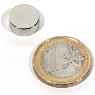 Aimant néodyme disque Ø12 x 5mm, puissance 3.60kg-Lire la description