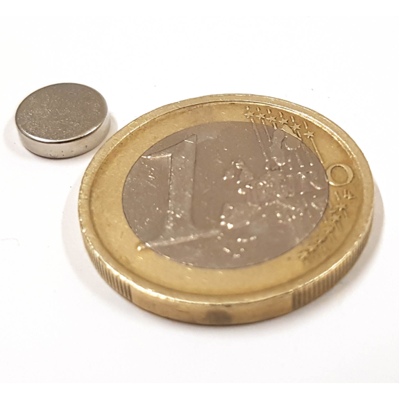 Disco magnet de neodimio Ø 8x2 mm, potencia 0.9 kg-Leer más