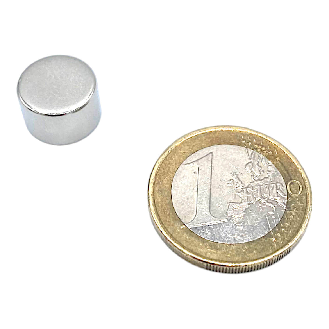Aimant néodyme disque Ø12 x 8mm, puissance 4.80kg-Lire la description