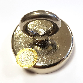 Ø75 mm magnete da pesca con occhiello, potenza 160 kg-Leggi tutto