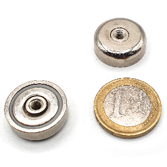 Magnete con foro filettato Ø 20mm, potenza 8 kg-Leggi tutto