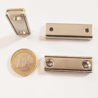 Rechteckiger Neodym -Magnet mit Fixierloch 40 x 13,5 mm, Leistung 17 kg-Beschreibung lesen