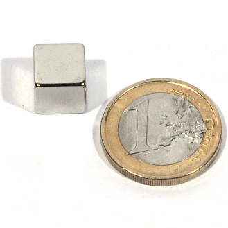 Aimant néodyme bloc 10x10x10mm, puissance 3.8kg-Lire la description