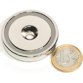 Neodym -Magnet in Stahltopf mit 42 mm Fixloch, Leistung 65 kg-Beschreibung lesen