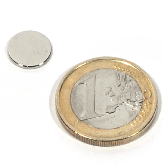 Disc magnetico neodimio Ø 10x1mm, potenza 0,59 kg-Leggi tutto