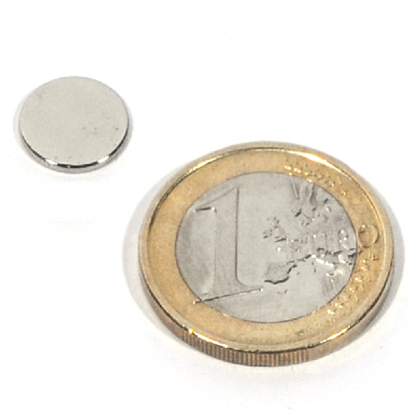 Disco magnet de neodimio Ø 10x1 mm, potencia 0.59 kg-Leer más