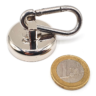 Magnet mit Carabiner Ø32mm, Strom 28 kg-Beschreibung lesen