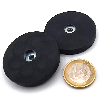 Magnet de goma de neodimio Ø43 mm con agujero cilíndrico, potencia 9 kg