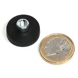 Ø22mm Gummi -Neodym -Magnet mit getippter Nippel, Leistung 5,8 kg-Beschreibung lesen