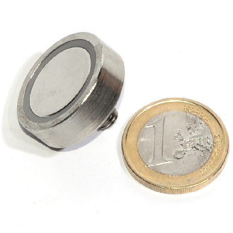 Magnete neodimio Ø 25mm con molla filettata M6, potenza 25 kg-Leggi tutto
