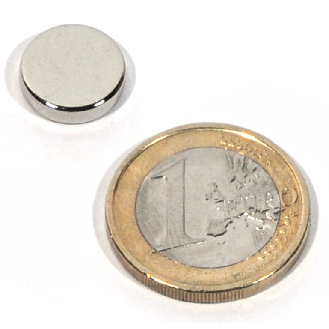 Disc magnetico neodimio Ø12 x 3 mm, potenza 2,70 kg-Leggi tutto