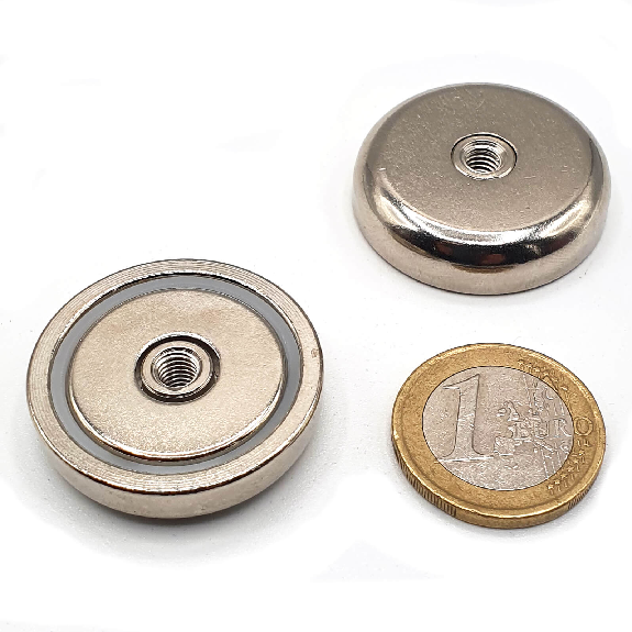 Imán con orificio roscado Ø 32 mm, potencia 27 kg-Leer más
