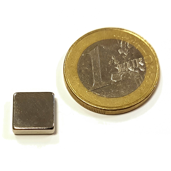 Bloque de magnet de Neodymium 10x10x3mm, potencia 1.7 kg-Leer más