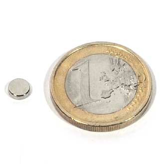 Neodym -Magnetscheibe Ø 5x1,5 mm, Leistung 0,37 kg-Beschreibung lesen