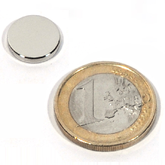 Disco di magnete neodimio Ø12 x 2 mm, potenza 1.550 kg-Leggi tutto