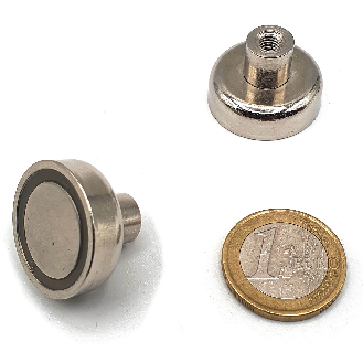 Magnete con manica tappata Ø25mm, potenza 18 kg-Leggi tutto