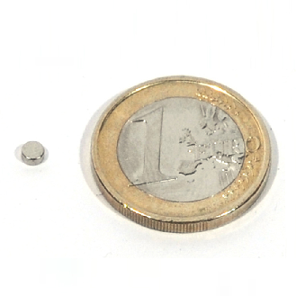 Neodym -Magnetscheibe Ø 3x1,5 mm, Leistung 0,19 kg-Beschreibung lesen