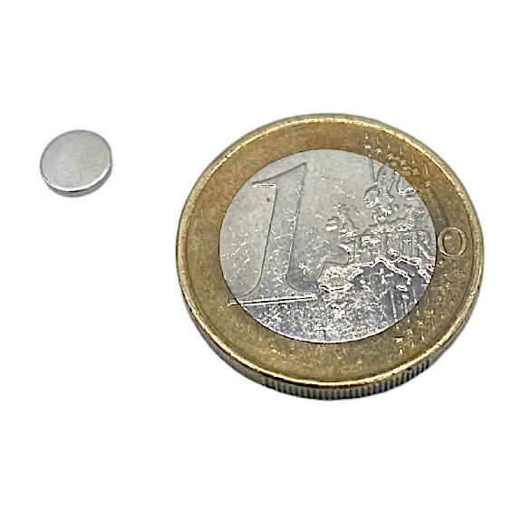 Disco magnet de neodimio Ø 6x1 mm, potencia 0.74 kg-Leer más
