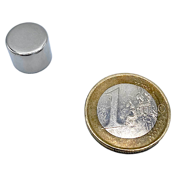 Disco magnet de neodimio Ø12 x 10 mm, potencia 5.30 kg-Leer más