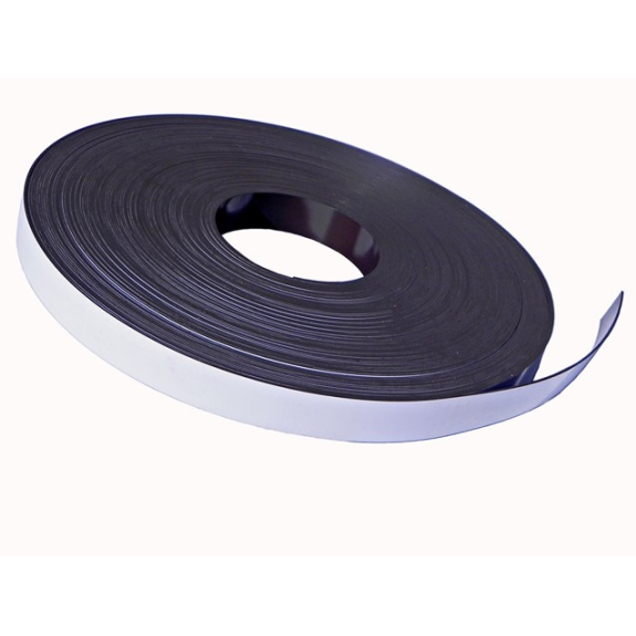 Bande magnétique pvc blanc isotropic 20mm x 2mm x 50 mètres-Lire la description
