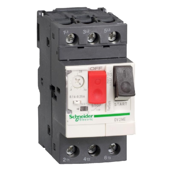 TeSys - Disjoncteur moteur magnéto-thermique GV2ME14 - 3P - commande par bouton poussoir - réglage th. 6 à 10A-Lire la description